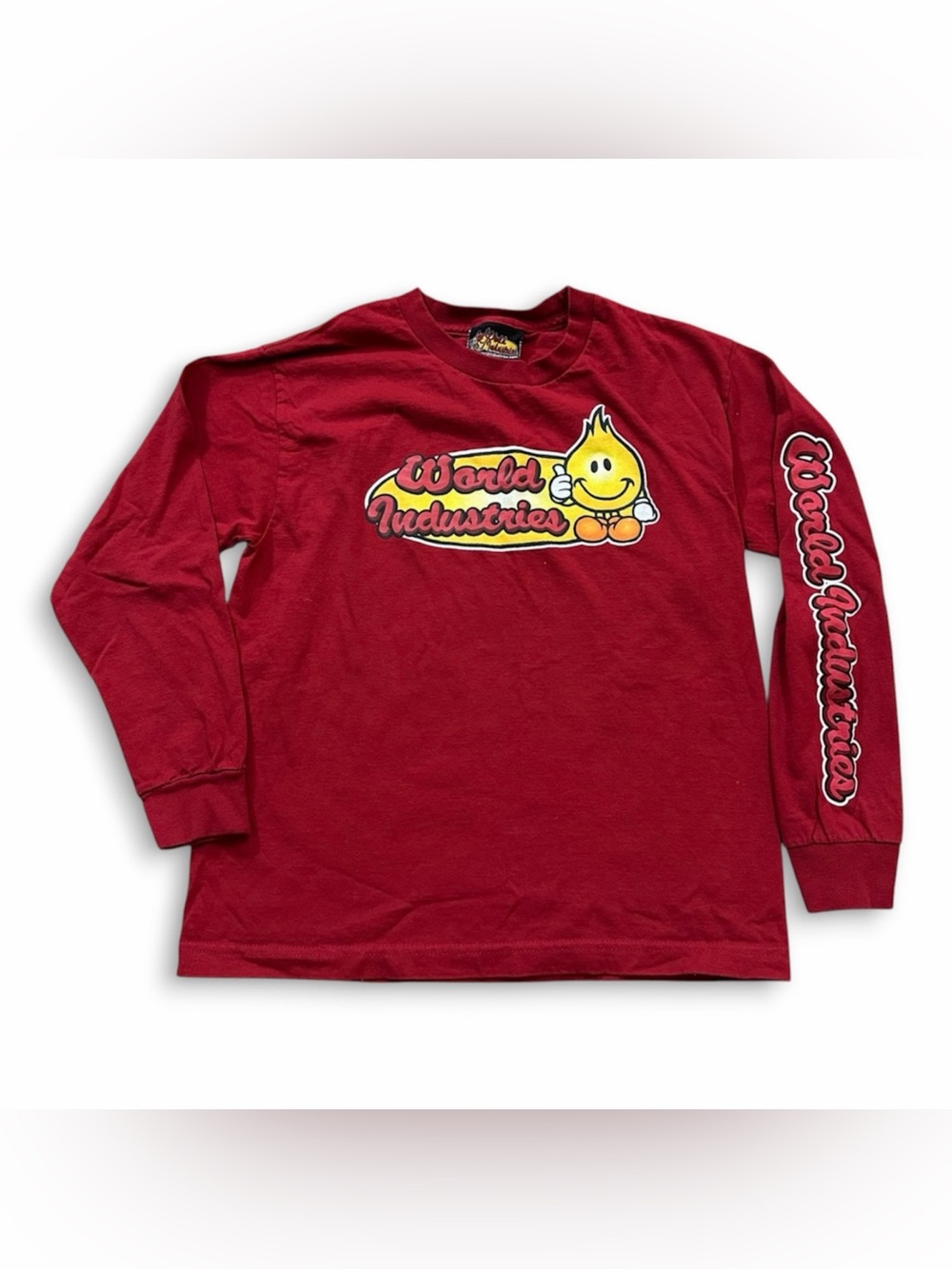 VTG 90s World Industries Skate Long Sleeve Red T-Shirt